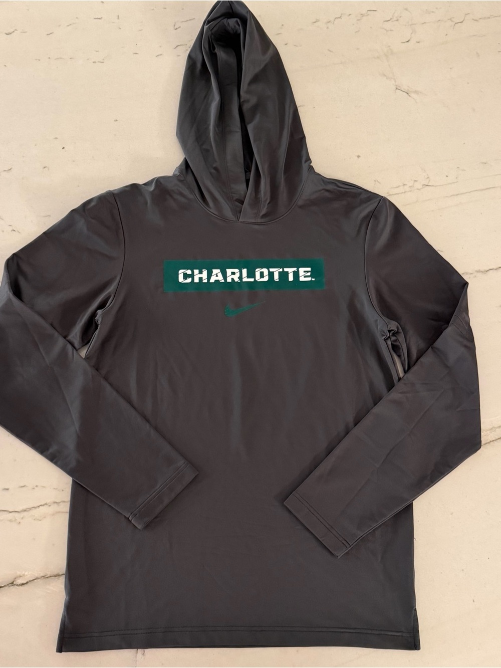 UNC Charlotte 49ers Hoodie Men Medium Gray Nike Dri Fit Lightweight Sweatshirt